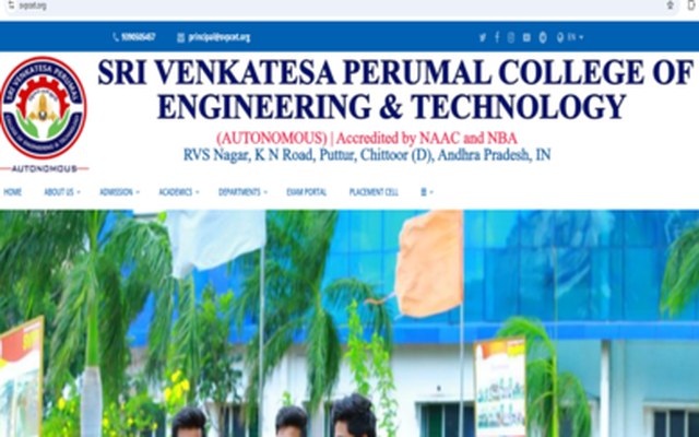 Sri Venkatesa Perumal College of Engineering website