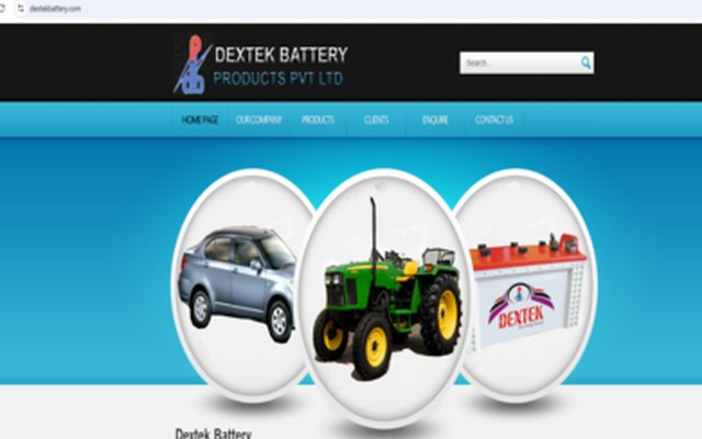 Dextek Battery Products Pvt. Ltd. website
